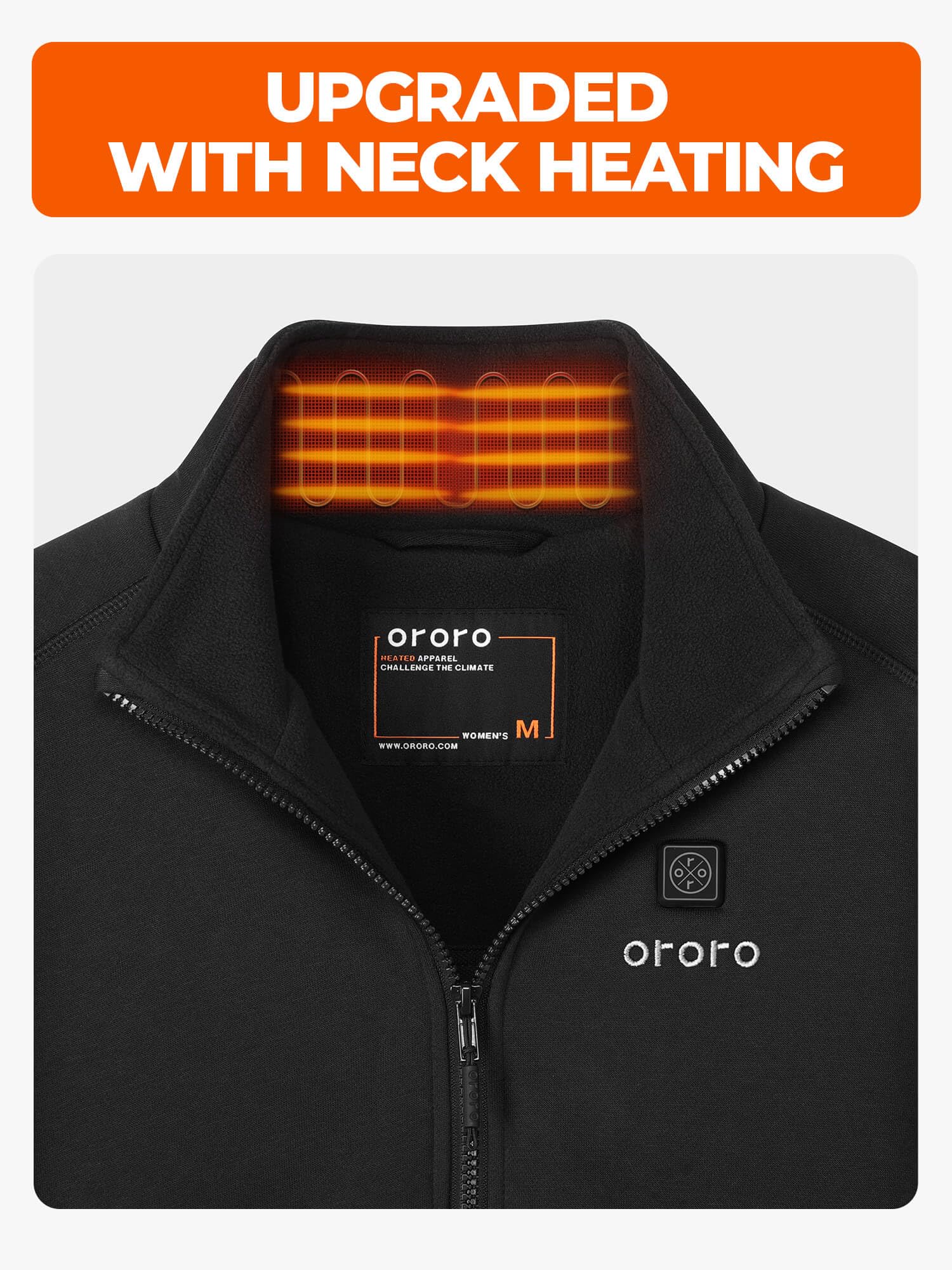 Women’s 4-Zone Fleece Heated Jacket with Heated Collar, Heating Fleece Jacket with Rechargeable Battery - 图片 2