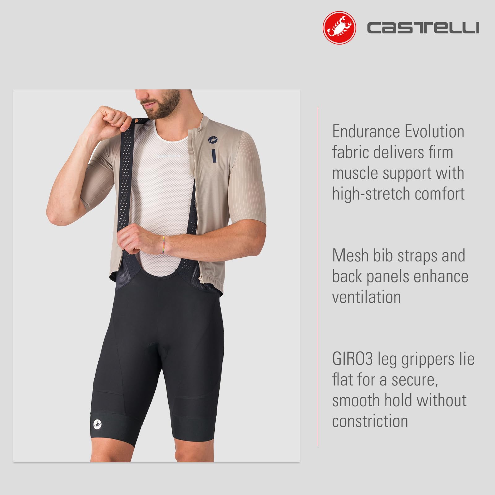 Men’s Endurance 4 Bibshort, Road Cycling Bibshorts, Seat Pad & Endurance Evolution Fabric for Long-Distance Comfort - 图片 3